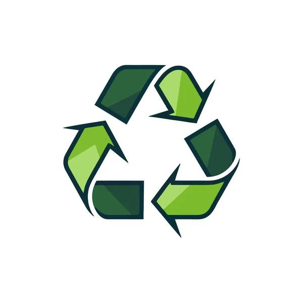 Simbolo Triangolare Riciclaggio Sfondo Bianco Mondo Ecologicamente Pulito Illustrazione Vettoriale — Vettoriale Stock