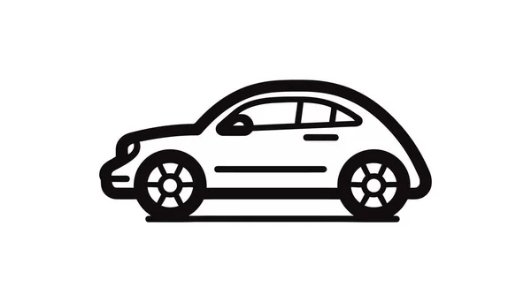 Fekete Autó Ikon Egyszerű Logó Illusztráció Elszigetelt Fehér Háttér Vektorillusztráció — Stock Vector