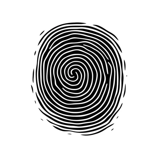 Empreinte Digitale Logo Sécurité Sécurisé Icône Sur Fond Blanc Illustration — Image vectorielle