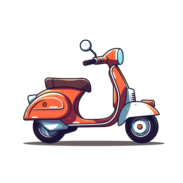 Scooter Icon Logo Flat Style White Background Vector Illustration — Stock Vector