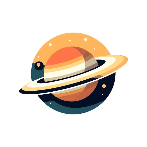 Saturno Planeta Signo Sobre Fondo Blanco Ilustración Vectorial — Vector de stock