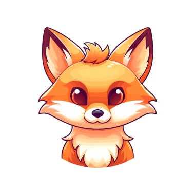 Tilki işareti. Çizgi film tarzı parlak tilki. Vektör illüstrasyonu