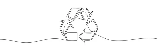 Symbole Recyclage Continu Ligne Icône Linéaire Recyclage Concept Écologie Sur — Image vectorielle
