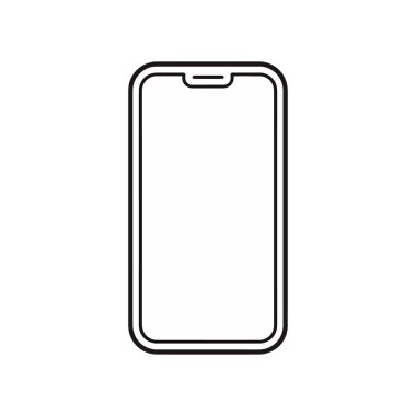 Beyaz arka planda basit bir telefon simgesi. Vektör illüstrasyonu