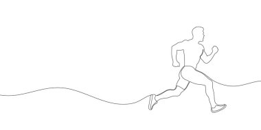 Sürekli koşan bir sporcunun çizdiği çizgiler. Spor koşusu. Vektör çizimi. Vektör illüstrasyonu