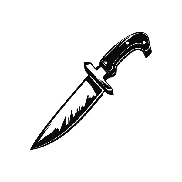 Schwarzes Messer Symbol Flachen Stil Isoliert Auf Weißem Hintergrund Jagdmesser — Stockvektor