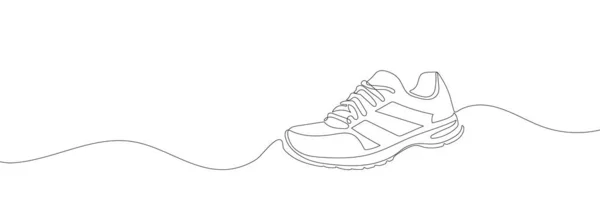 Las Zapatillas Dibujan Con Una Línea Zapatillas Deportivas Estilo Lineal — Vector de stock