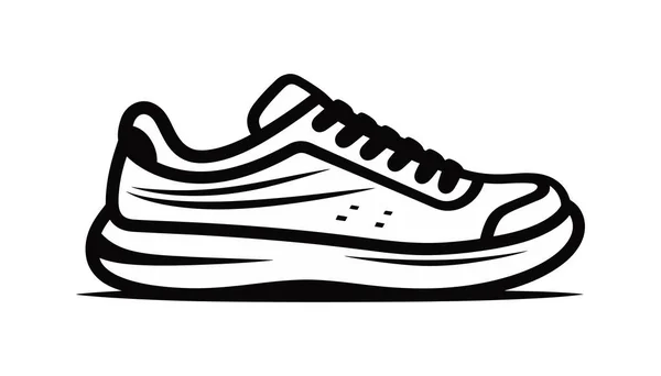 Спортивне Взуття Кросівки Чорні Значки Плоский Дизайн Білому Тлі Векторні — стоковий вектор