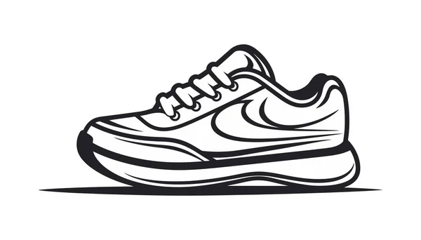运动鞋 运动鞋黑色图标 白色背景平面设计 矢量说明 — 图库矢量图片