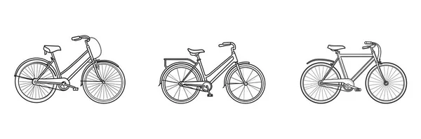 Set Icône Vélo Illustration Plate Couleur Noire Sur Fond Blanc — Image vectorielle