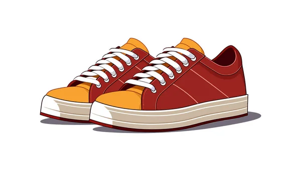 Beyaz Arka Planda Renkli Ayakkabılar Spor Ayakkabılar Vektör Illüstrasyonu — Stok Vektör