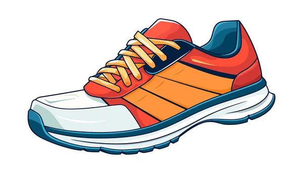 白色背景的彩色运动鞋 运动鞋 矢量说明 — 图库矢量图片