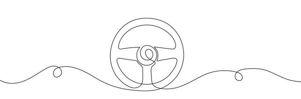 Lenkrad Symbol Durchgehender Linienzeichnung Abstrakter Hintergrund Vektorillustration — Stockvektor