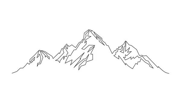 Berglandschaft Einer Linie Eine Durchgehende Gebirgslinie Vektorillustration — Stockvektor