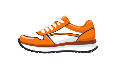 Beyaz arka planda renkli bir spor ayakkabı. Spor ayakkabılar. Vektör illüstrasyonu