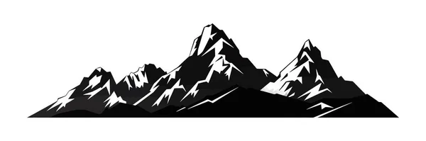 Mountain Silhuett Vit Bakgrund Vektorillustration — Stock vektor