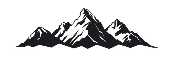 Mountain Silhuett Vit Bakgrund Vektorillustration — Stock vektor