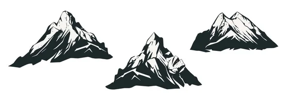 Siluet Gunung Dengan Latar Belakang Putih Ilustrasi Vektor - Stok Vektor