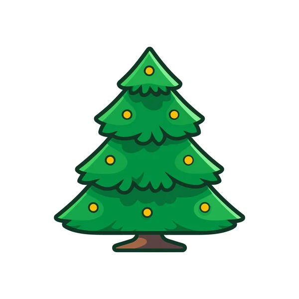 Noel Ağacı Ikonu Basit Bir Tarz Vektör Illüstrasyonu — Stok Vektör