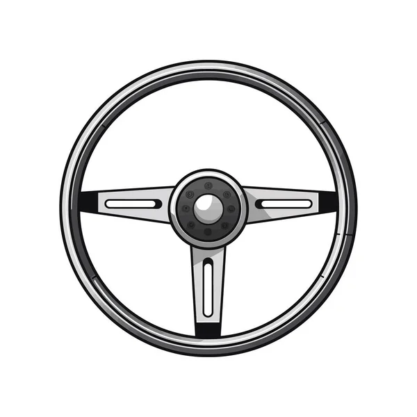 Lenkrad Symbol Flachen Stil Auf Weißem Hintergrund Vektorillustration — Stockvektor