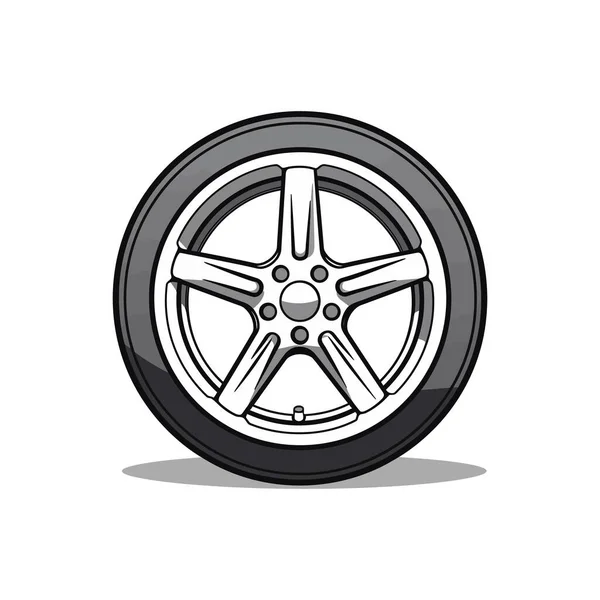 Steering Wheel Icon Flat Style White Background Vector Illustration — Stock Vector