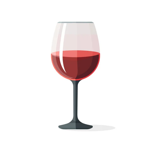 Düz Dizaynlı Şeffaf Şarap Kadehi Beyaz Arka Planda Izole Edilmiş — Stok Vektör