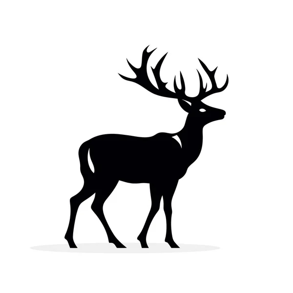 Deer Silhouette White Background Vector Illustration — Stock Vector