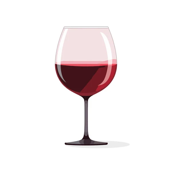 Transparent Wine Glass Flat Design Isolated White Background Vector Illustration — Stock Vector
