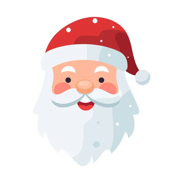 Рождественский Санта Клаус Плоском Стиле Изолированы Белом Фоне Векторная Иллюстрация — стоковый вектор