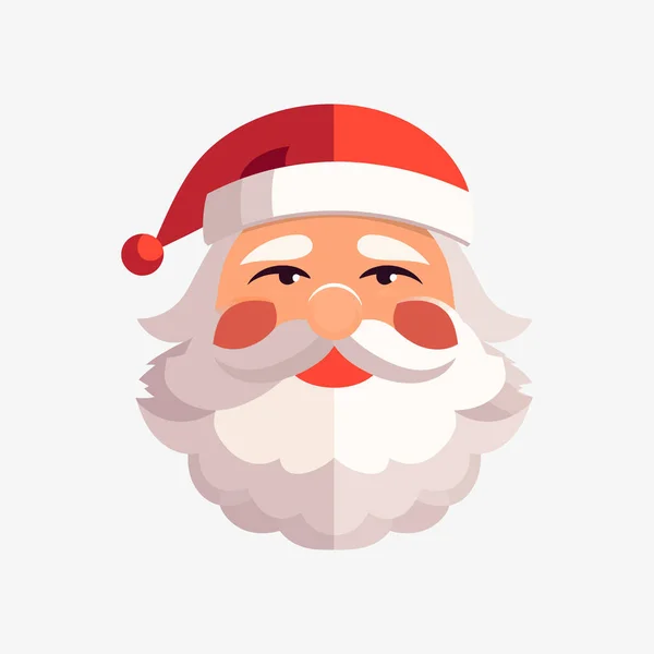 Navidad Santa Claus Estilo Plano Aislado Sobre Fondo Blanco Ilustración — Vector de stock