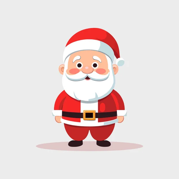 Noël Père Noël Dans Style Plat Isolé Sur Fond Blanc — Image vectorielle