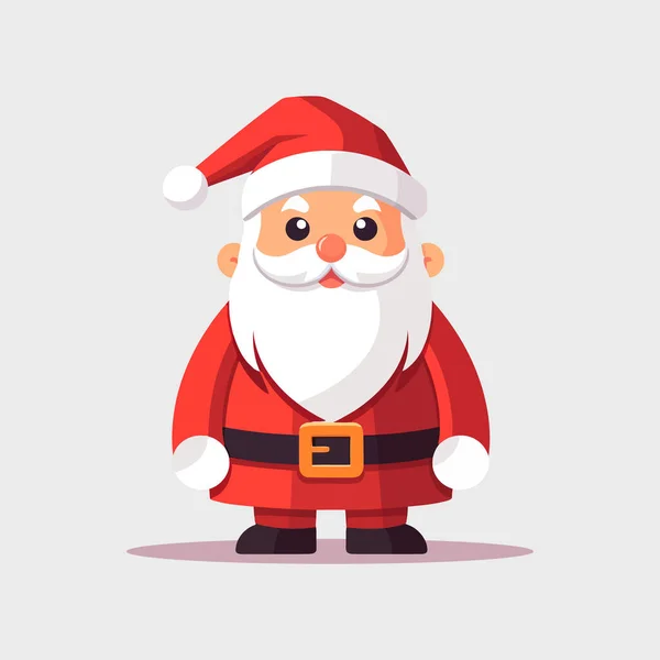 Рождественский Санта Клаус Плоском Стиле Изолированы Белом Фоне Векторная Иллюстрация — стоковый вектор