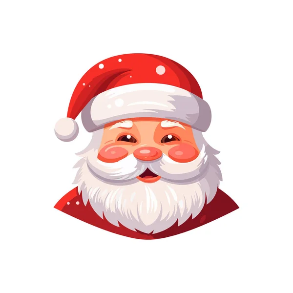 Noël Père Noël Dans Style Plat Isolé Sur Fond Blanc — Image vectorielle