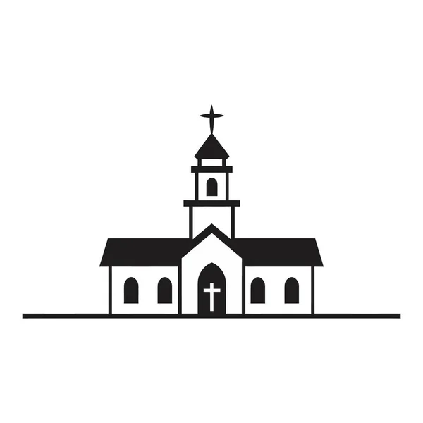 Kirchenlogo Flachem Stil Isoliert Auf Weißem Hintergrund Vektorillustration — Stockvektor