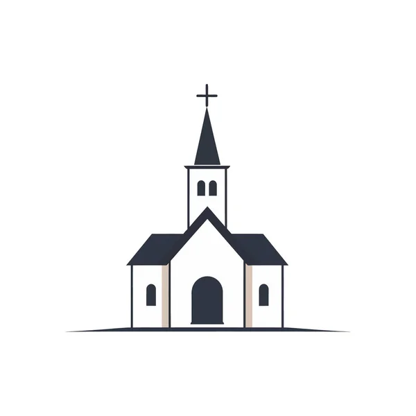 Логотип Церкви Плоскому Стилі Ізольований Білому Тлі Векторні Ілюстрації — стоковий вектор