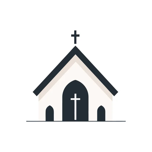 Logo Kościoła Płaskim Stylu Odizolowane Białym Tle Ilustracja Wektora — Wektor stockowy