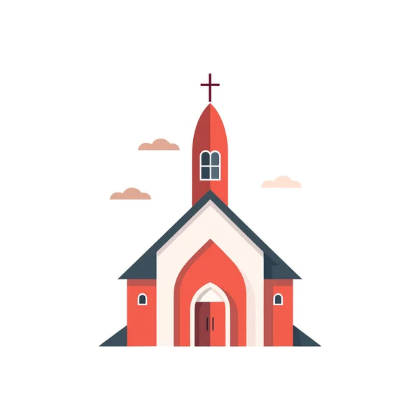Logotipo Iglesia Estilo Plano Aislado Sobre Fondo Blanco Ilustración Vectorial — Vector de stock