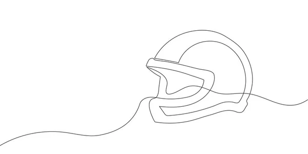 Dessin Ligne Casque Moto Illustration Vectorielle — Image vectorielle