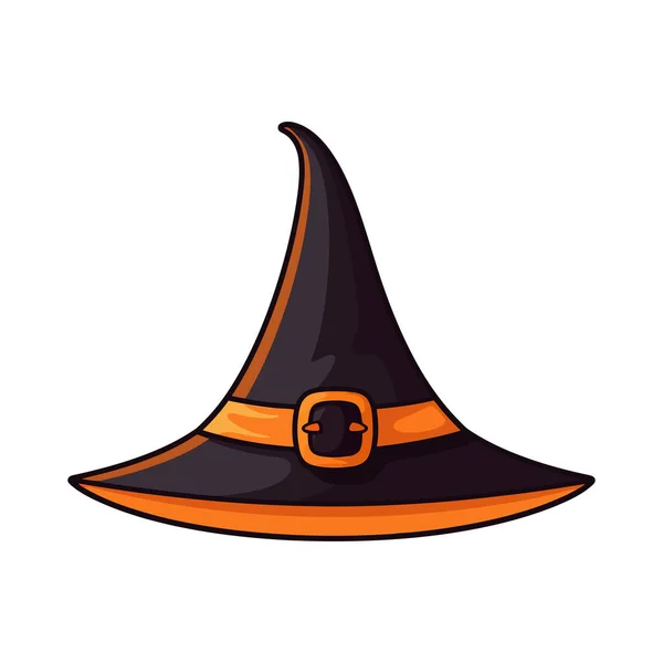 Kreslený Čarodějnický Klobouk Halloween Vektorová Ilustrace — Stockový vektor