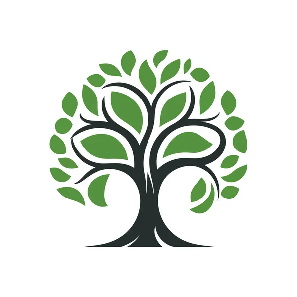 Логотип Дерева Иконка Дерева Жизни Белом Фоне Векторная Иллюстрация — стоковый вектор