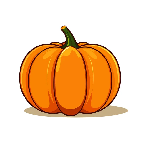 Citrouille Halloween Automne Sur Fond Blanc Illustration Vectorielle — Image vectorielle