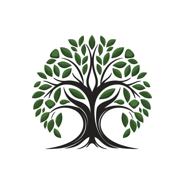 ツリーのロゴ 白い背景に生命のアイコンの木 ベクトルイラスト — ストックベクタ