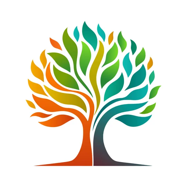 Tree Logo Tree Life Icon White Background Vector Illustration — Stock Vector