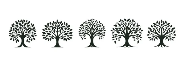 Δέντρο Της Ζωής Μαύρο Λευκό Φόντο Εικονογράφηση Διανύσματος — Διανυσματικό Αρχείο