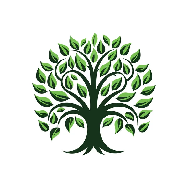 ツリーのロゴ 白い背景に生命のアイコンの木 ベクトルイラスト — ストックベクタ