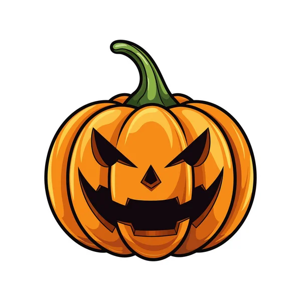 Икона Тыквы Хэллоуин Осенний Символ Плоский Дизайн Белом Фоне Векторная — стоковый вектор