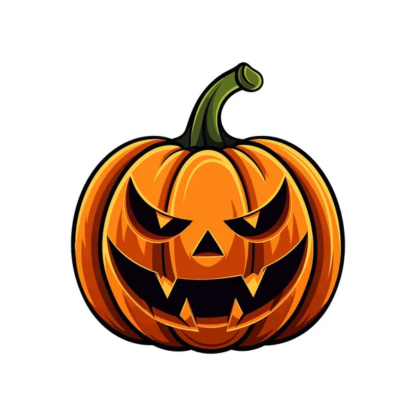 Ikona Dyni Halloween Jesienny Symbol Płaska Konstrukcja Białym Tle Ilustracja — Wektor stockowy