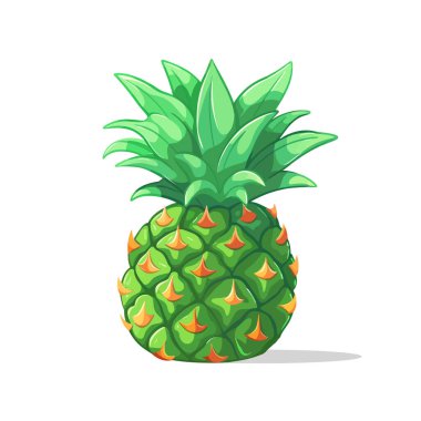 Ananas meyvesi. Karikatür düz simgesi beyaza izole edildi. Vektör illüstrasyonu