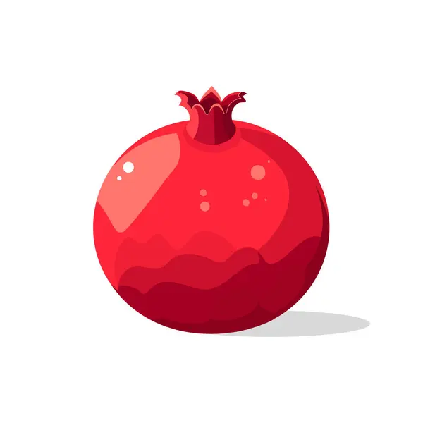 Granátové Jablka Plochá Ilustrace Granátového Jablka Izolovaného Bílém Pozadí Vektorová — Stockový vektor