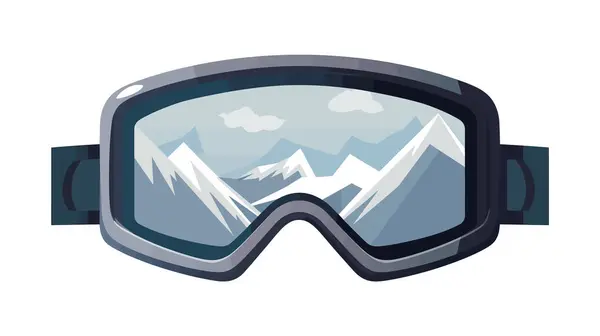 Ikona Sportów Zimowych Gogle Jazdy Nartach Snowboardzie Odizolowane Białym Tle — Wektor stockowy